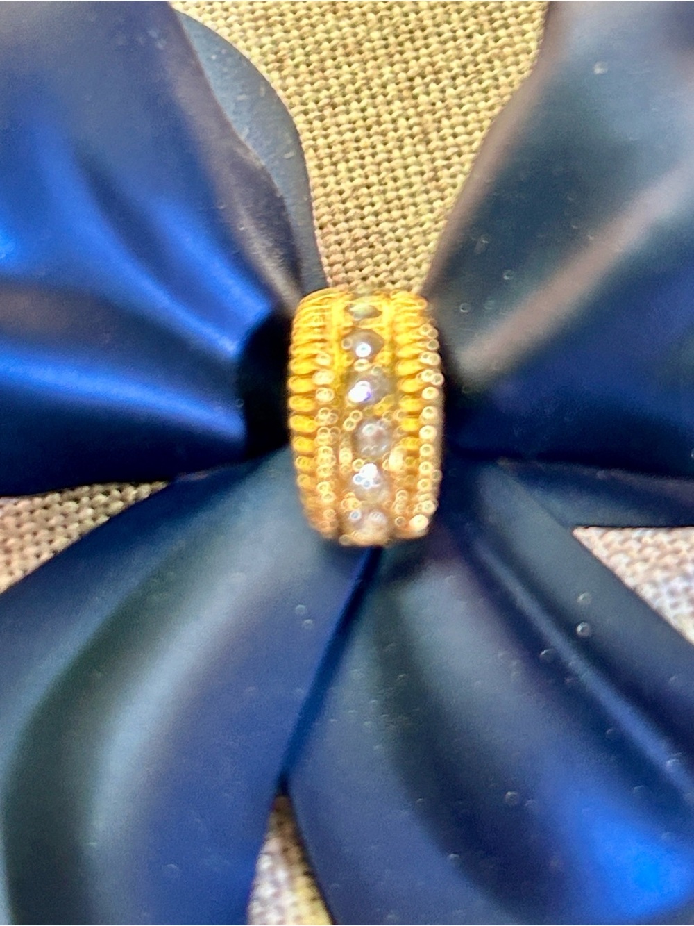 Navy Blue Bow Pin - Picture 2 of 5